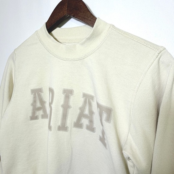 Ariat Tops - Ariat Essential Crew Sweatshirt Cream Logo Pullover 10054499 Womens XS